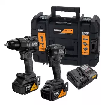 DEWALT DCK2222MM2T-QW 18V XR Set Twin Pack avvitatore a percussione e avvitatore a impulsi brushless con 2 batterie 4.0Ah, caricabatterie, valigetta TSTAK II