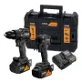 DEWALT DCK2222MM2T-QW 18V XR Set Twin Pack avvitatore a percussione e avvitatore a impulsi brushless con 2 batterie 4.0Ah, caricabatterie, valigetta TSTAK II