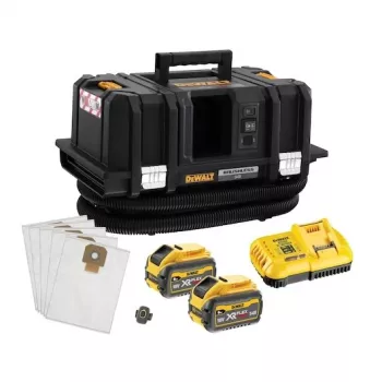 DEWALT DCV586MT2-QW aspiratore a batteria classe M con 2 batterie da 9,0 Ah e caricabatterie
