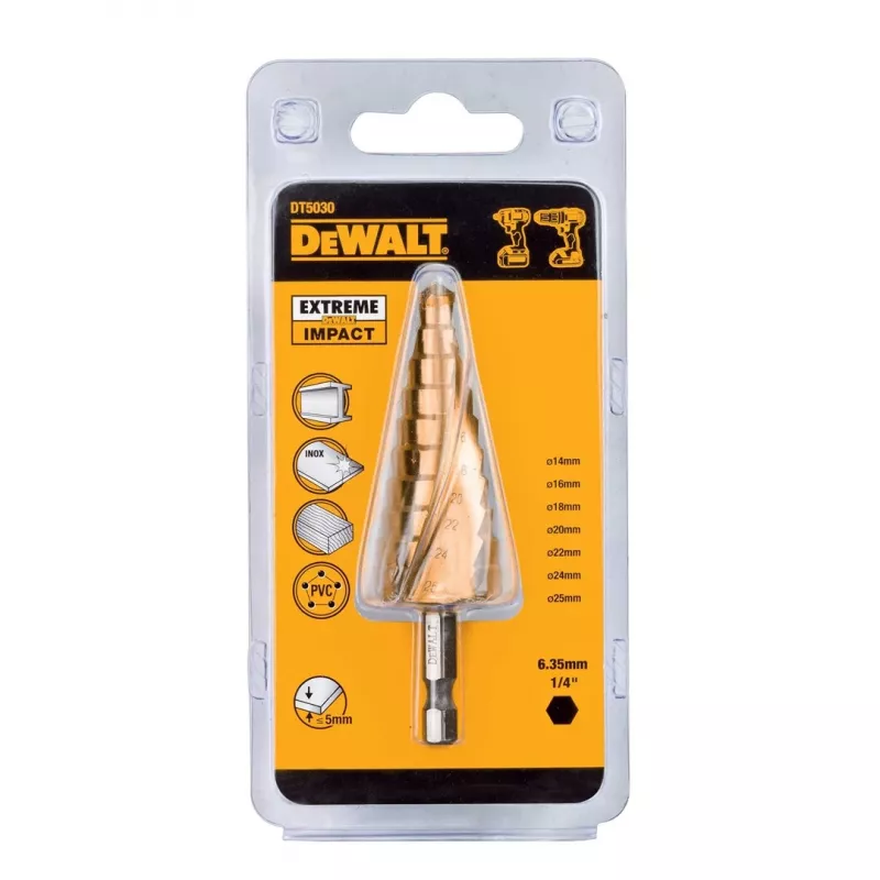 DeWALT DT5030-QZ punta a gradini 4-12 mm HSS gambo esagonale