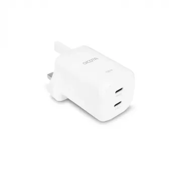 DICOTA caricabatterie da parete GaN USB-C 2 porte 100W bianco