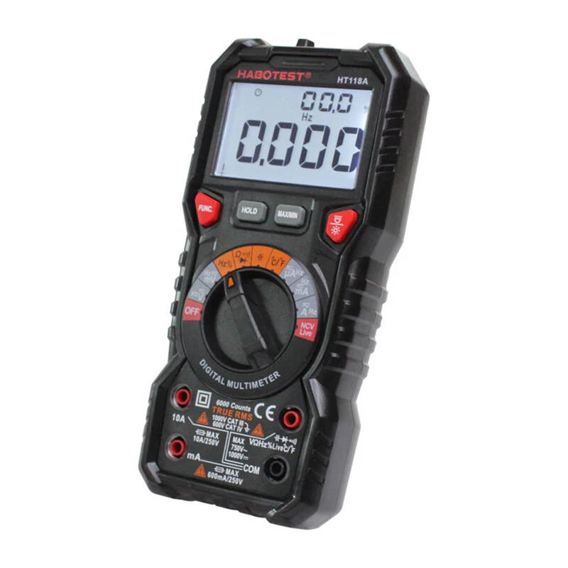 Multimetro digitale con torcia Habotest HT118A, True RMS, NCV