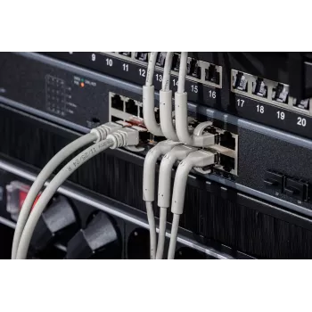 DIGITUS Cavo patch RJ-45 CAT 6A F/FTP angolato, rame, 0,3 m, grigio, confezione da 10