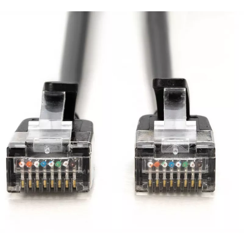 DIGITUS CAT 6A F-FTP cavo patch slim, 1 m, nero, confezione da 10