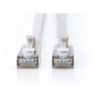 DIGITUS CAT 6A F-FTP cavo patch slim, 1 m, grigio, confezione da 10, LSZH, 10Gbps