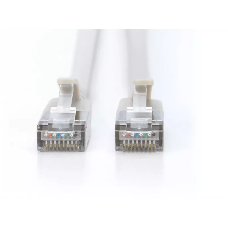 DIGITUS CAT 6A F-FTP cavo patch slim, 1 m, grigio, confezione da 10, LSZH, 10Gbps