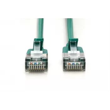DIGITUS CAT 6A F/FTP cavo patch slim, 1m, verde, confezione da 10