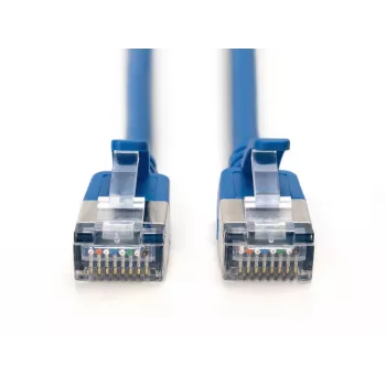 DIGITUS cavo patch slim CAT 6A F/FTP, 2 m, blu, confezione da 10