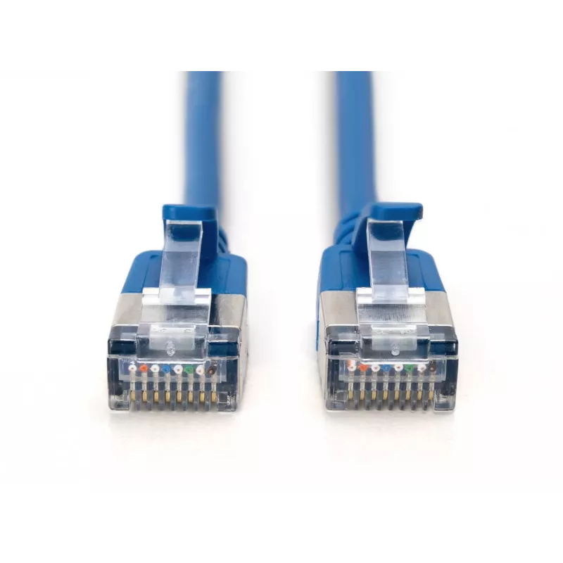 DIGITUS cavo patch slim CAT 6A F/FTP, 2 m, blu, confezione da 10