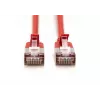 DIGITUS CAT 6A F-FTP Cavo patch slim, 5 m, rosso, confezione da 10