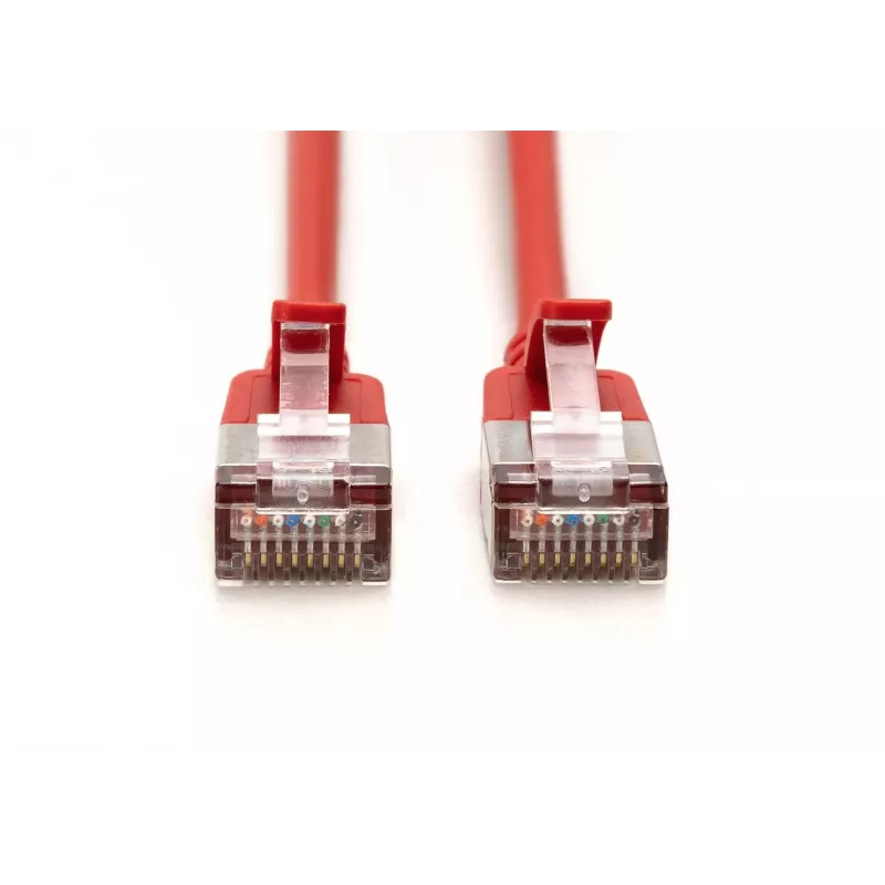 DIGITUS CAT 6A F-FTP Cavo patch slim, 5 m, rosso, confezione da 10