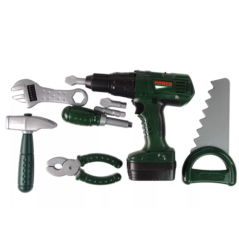 Kit fai da te organizer avvitatore a batteria verde 13473 Lean Toys