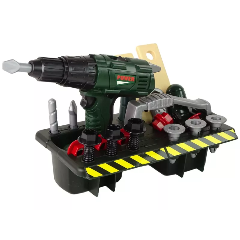 Kit fai da te organizer avvitatore a batteria verde 13473 Lean Toys