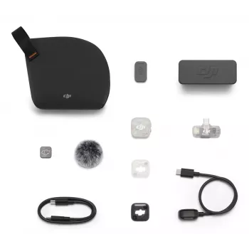 DJI Mic Mini 2S sistema microfonico wireless (1 trasmettitore + 1 ricevitore mobile + custodia di ricarica)