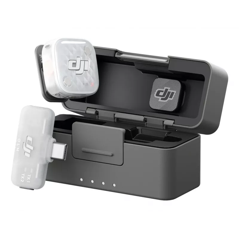 DJI Mic Mini 2S sistema microfonico wireless (1 trasmettitore + 1 ricevitore mobile + custodia di ricarica)