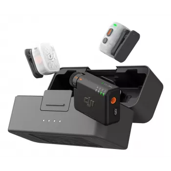 DJI Mic Mini 2S sistema microfonico wireless (2 trasmettitori + 1 ricevitore + custodia di ricarica)