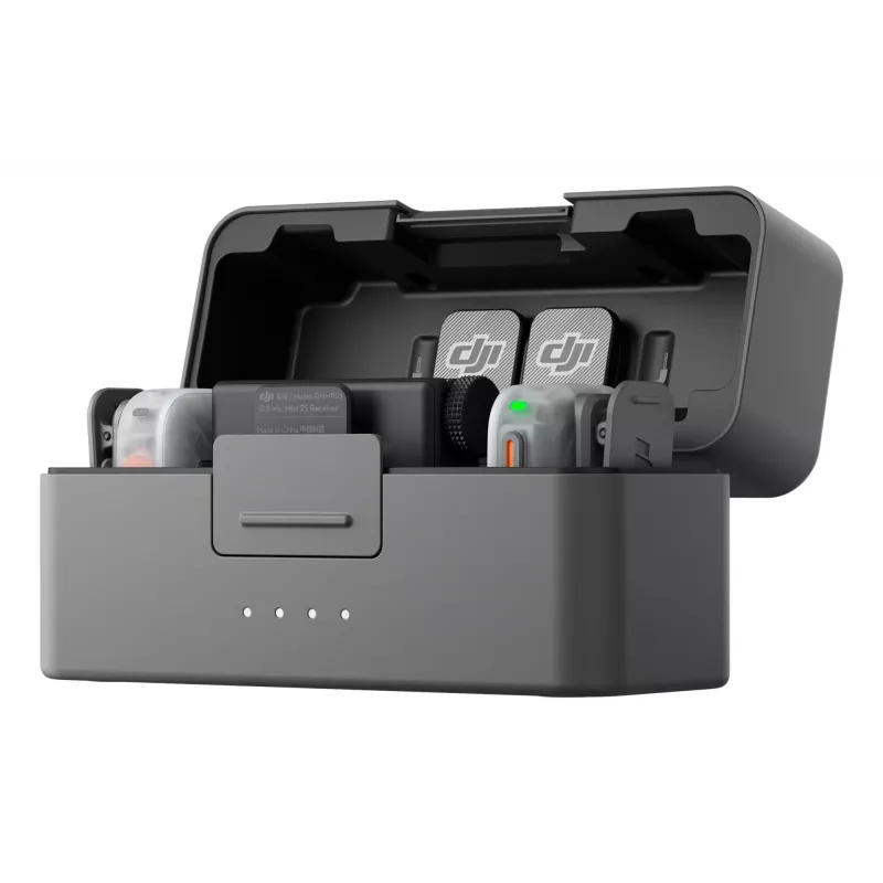 DJI Mic Mini 2S sistema microfonico wireless (2 trasmettitori + 1 ricevitore + custodia di ricarica)