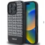 DKNY Custodia in pelle PU per Apple iPhone 16 Pro Max con motivo ripetuto e striscia inferiore, MagSafe, nero