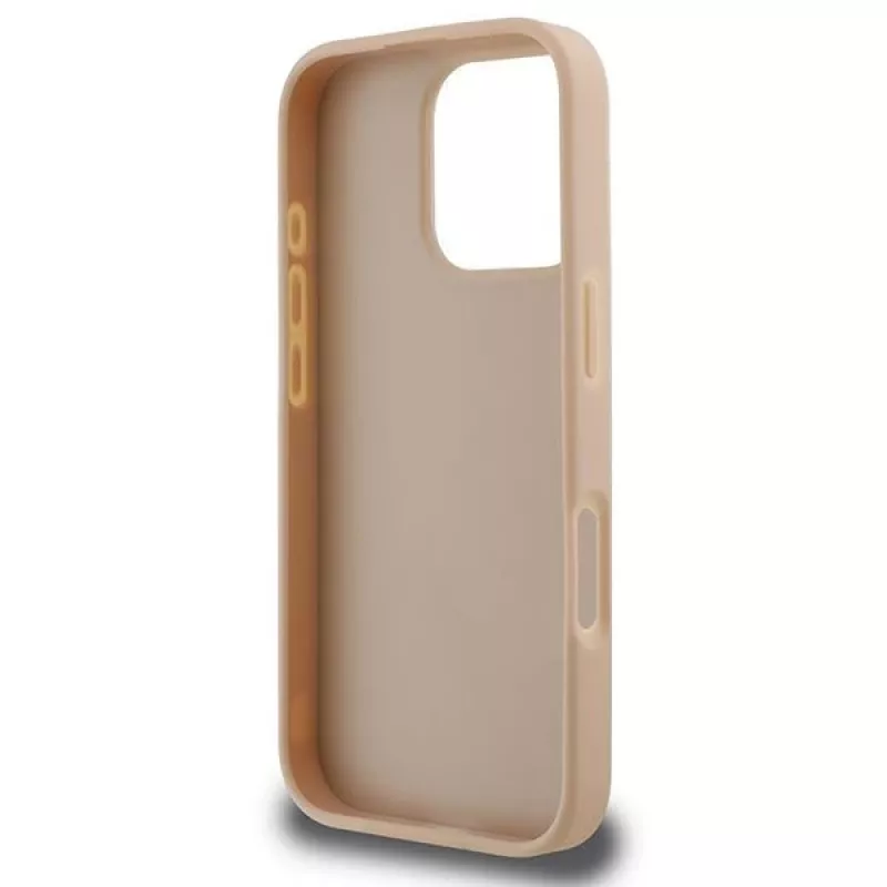 DKNY Custodia per iPhone 16 Pro con motivo a quadri e strisce stampate - rosa