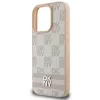 DKNY Custodia per iPhone 16 Pro con motivo a quadri e strisce stampate - rosa