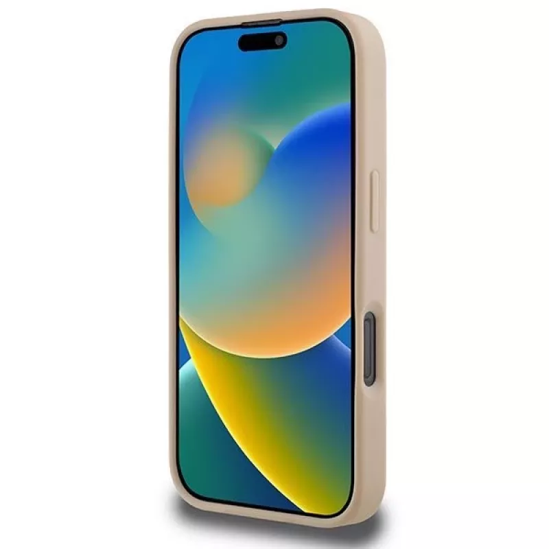 DKNY Custodia per iPhone 16 Pro con motivo a quadri e strisce stampate - rosa