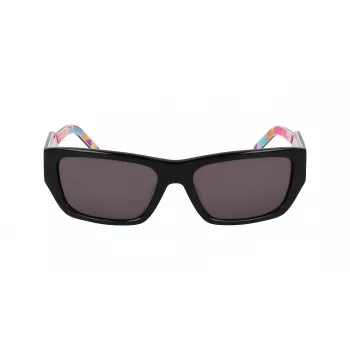 DKNY DK545S-002 Occhiali da sole donna rettangolari - montatura nera lenti grigie sfumate 56mm