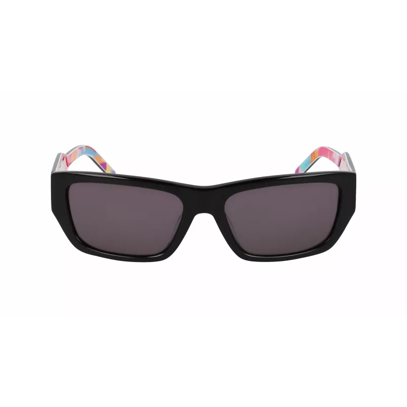 DKNY DK545S-002 Occhiali da sole donna rettangolari - montatura nera lenti grigie sfumate 56mm