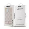 DKNY Custodia in pelle con motivo Mono a quadri e strisce stampate per iPhone 14 Pro Max - Rosa