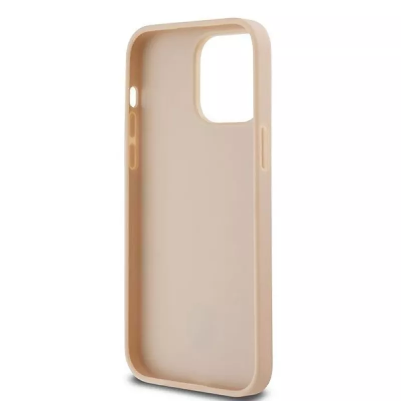 DKNY Custodia in pelle con motivo Mono a quadri e strisce stampate per iPhone 14 Pro Max - Rosa
