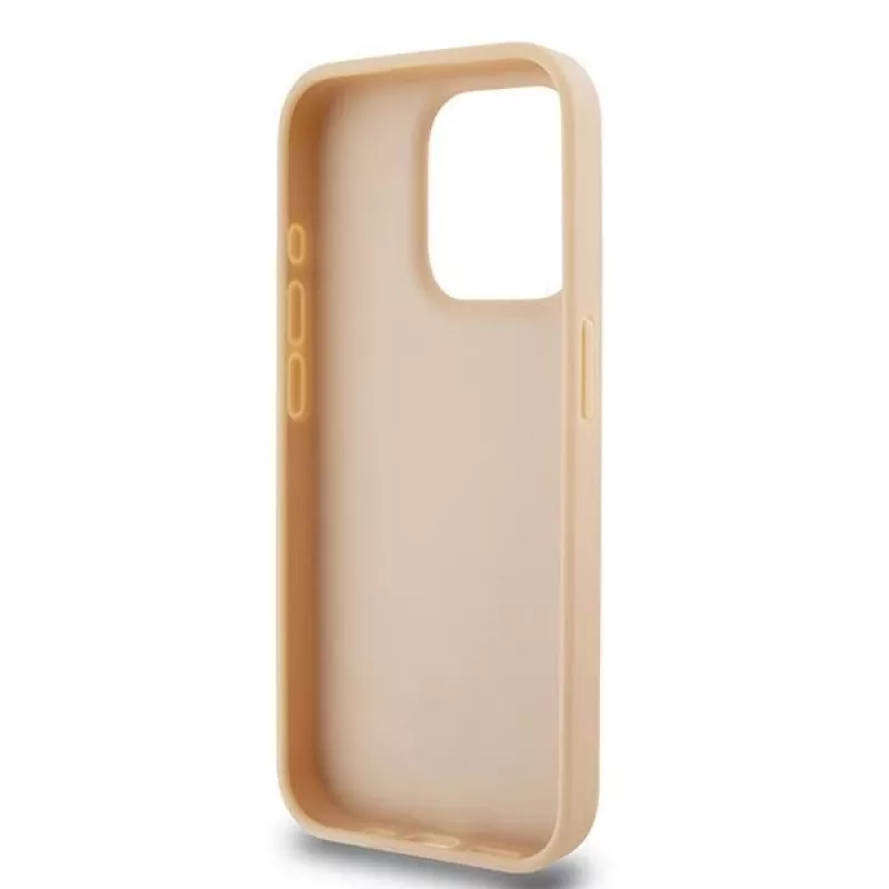 DKNY Custodia in pelle con motivo Mono a quadri e strisce stampate per iPhone 15 Pro Max - Rosa