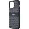 DKNY Custodia in pelle Mono Stripe con logo in metallo per iPhone 14 Pro Max - Nero