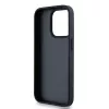 DKNY Custodia in pelle Mono Stripe con logo in metallo per iPhone 15 Pro - Nero