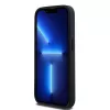 DKNY Custodia in pelle Mono Stripe con logo in metallo per iPhone 15 Pro - Nero