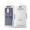 DKNY Custodia in pelle Mono Stripe e logo in metallo per iPhone 15 Pro - Blu