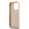 DKNY Custodia in pelle Mono Stripe con logo in metallo per iPhone 15 Pro - Rosa