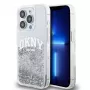 DKNY custodia Liquid Glitter Arch Logo per iPhone 14 Pro trasparente