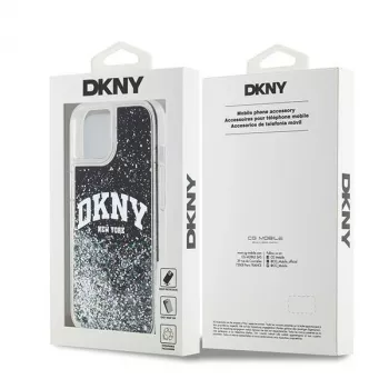 DKNY Liquid Glitter Big Logo Custodia iPhone 14/15/13 - Nero