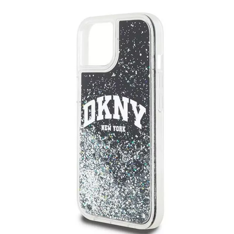 DKNY Liquid Glitter Big Logo Custodia iPhone 14/15/13 - Nero