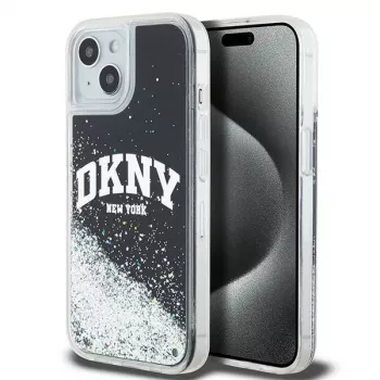 DKNY Liquid Glitter Big Logo Custodia iPhone 14/15/13 - Nero