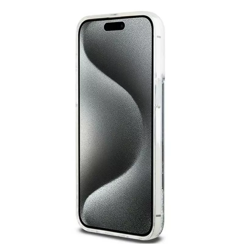 DKNY Custodia Liquid Glitter Big Logo per iPhone 14 Pro Max - Nero