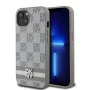 DKNY Custodia in similpelle con fantasia scozzese e righe per iPhone 13 beige