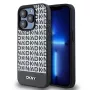DKNY custodia in pelle PU con motivo repeat e striscia inferiore per iPhone 14 Pro Max - nero