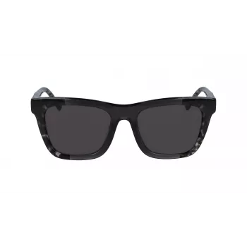 DKNY Occhiali da sole donna quadrati DK529S-001 - Montatura nera, lenti grigie, 53 mm