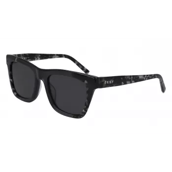 DKNY Occhiali da sole donna quadrati DK529S-001 - Montatura nera, lenti grigie, 53 mm