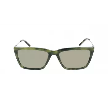 DKNY Occhiali da sole donna DK709S305 - Montatura in acetato nero, lenti in policarbonato grigie, larghezza lenti 55 mm