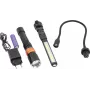 DMAX set di torce LED ULG 103 – 3 torce in alluminio con zoom regolabile, nero/argento