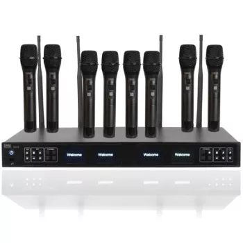 DNA RV-8 sistema microfonico wireless 8x palmare dinamico UHF