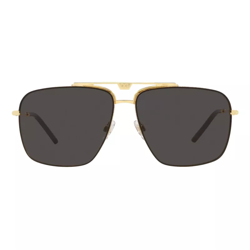 Dolce & Gabbana DG2264-02-87 occhiali da sole uomo oro montatura lenti grigie pilot 61mm