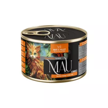 DOLINA NOTECI MAU Paté e filetto Junior anatra con mango e rosa canina - Cibo umido per gatti - 185g