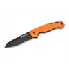 Coltello da soccorso professionale Dönges con taglia cinture e vetri, lama drop-point parzialmente dentellata, manico in alluminio, nero, 205 mm aperto